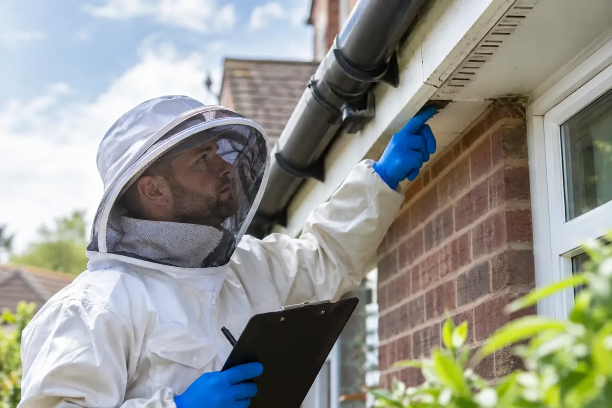 Surveying a wasp nest entry point