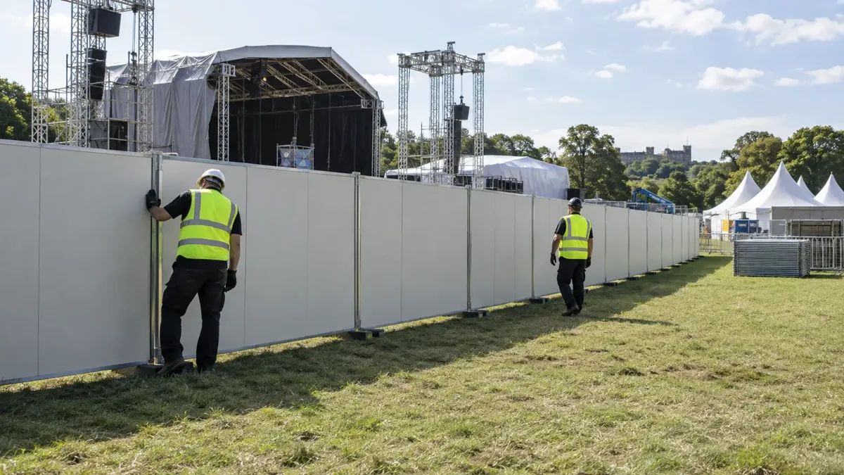 Event Site Hoarding at a secure construction site